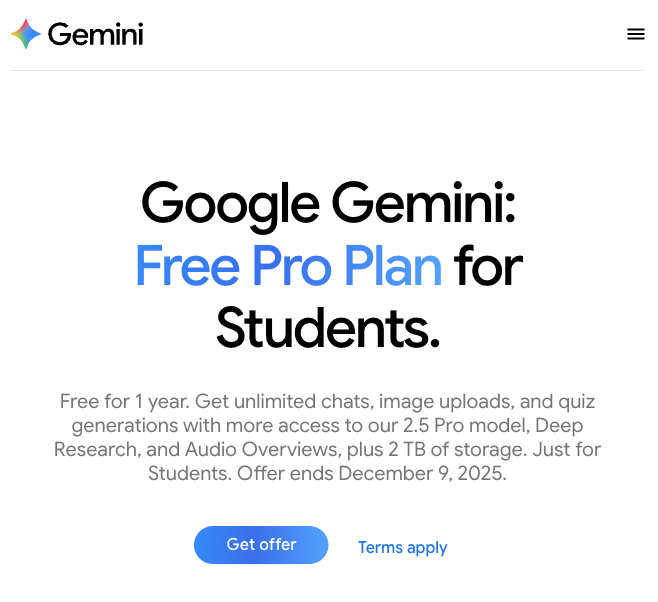 Gemini for students